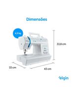 Máquina De Costura Genius Plus 31 Pontos Elgin 110V