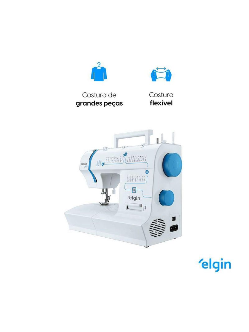 Máquina De Costura Genius Plus 31 Pontos Elgin 110V