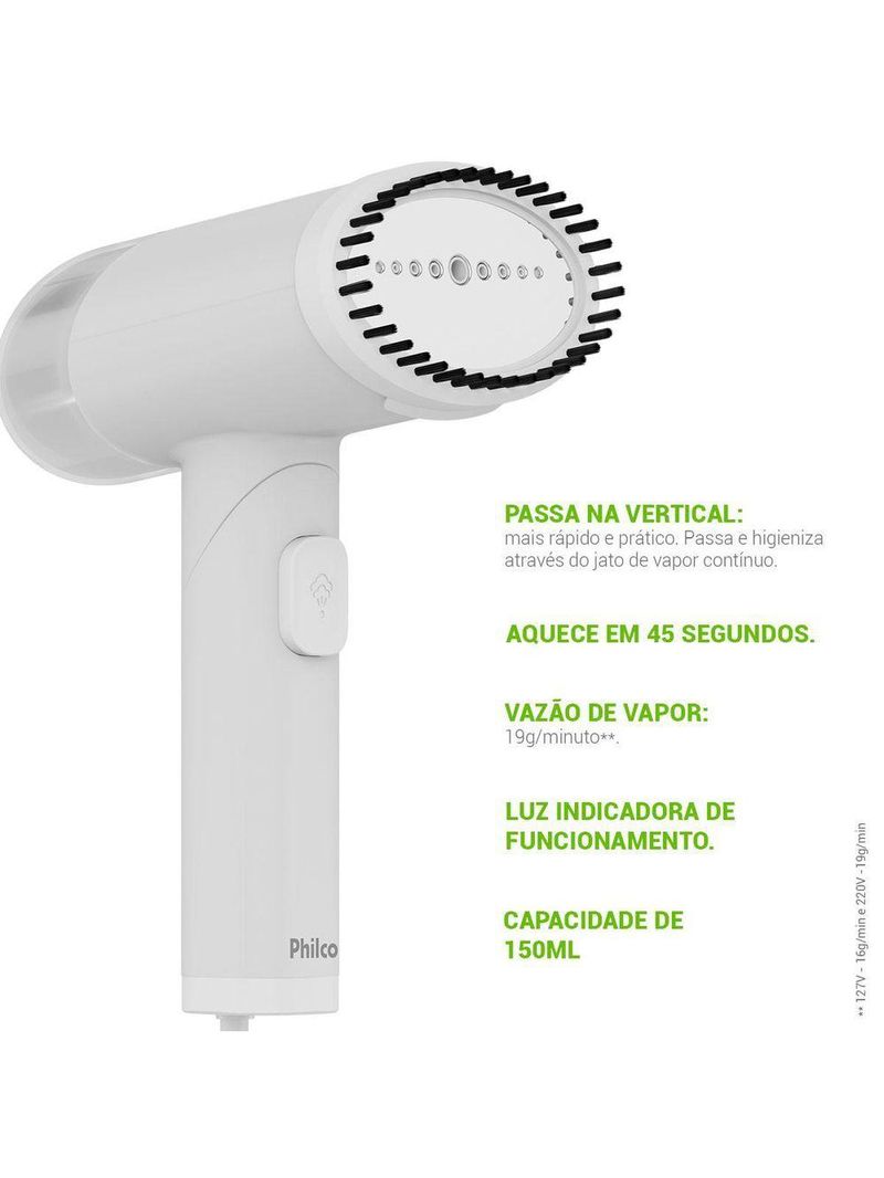Passadeira a Vapor Dobrável Philco 150ml 1250W PVP06A Bivolt