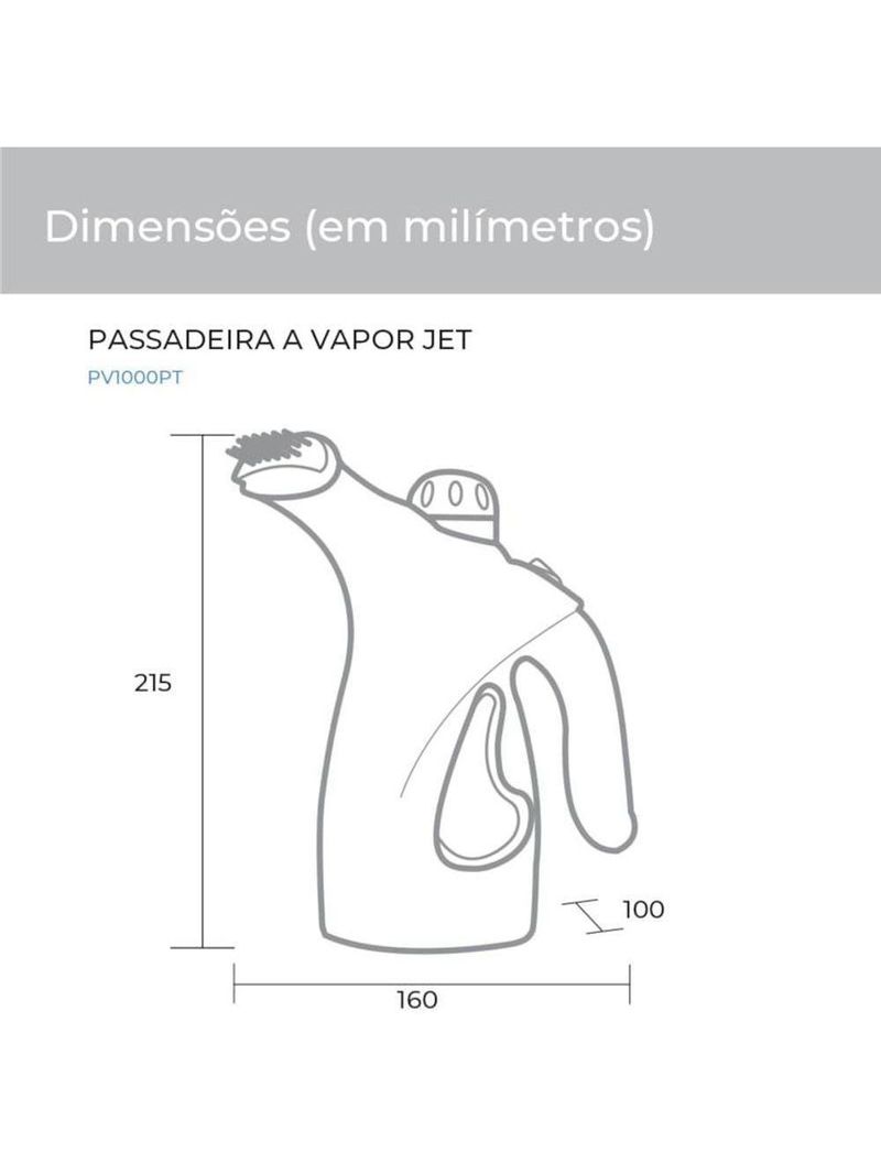 Passadeira De Roupas Jet Portátil Preta Suggar PV1000PT Bivolt