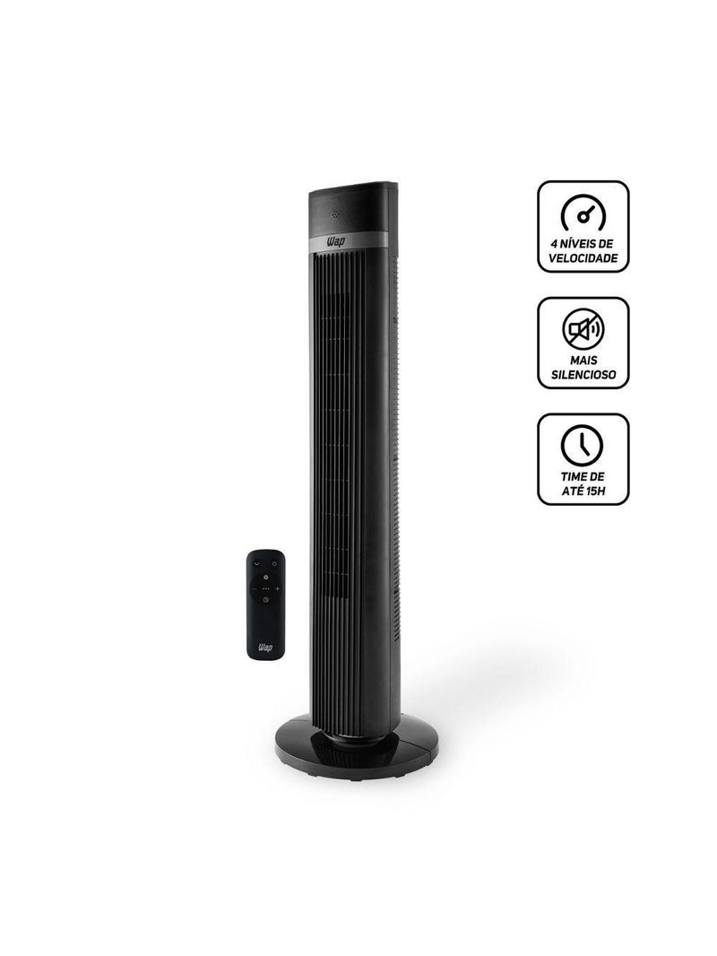 Ventilador Torre Com Controle Remoto WAP Air Silence 220V