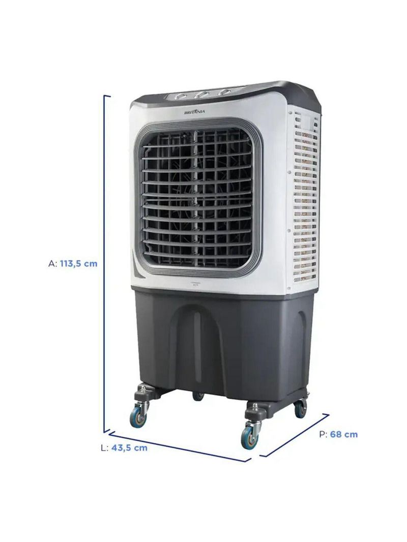 Climatizador Ar Britania 70L 3 Velocidades BCL70 Branco/Cinza 110V