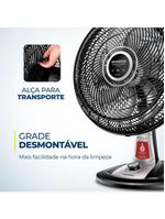 Ventilador De Mesa 40cm Mondial Vtx-40-8p-rl Turbo 8 Pas Repelente Liquido Preto Com Prata 220 V