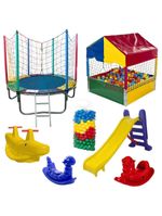 Kit Pula Pula 1,83m + Piscina De Bolinhas 1m + 500 Bolinhas + Escorrega Médio + 2 Gangorra 1l + 1 G2