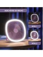 Mini Ventilador De Mesa Luz Ring Light Usb Portátil Potente Silencioso Lilás