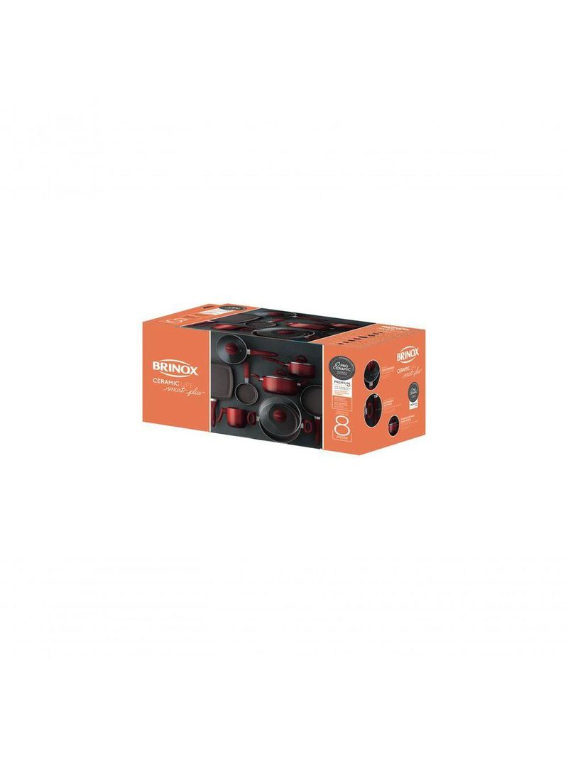Jogo De Panelas 8 Peças - Ceramic Life Smart Plus Brinox