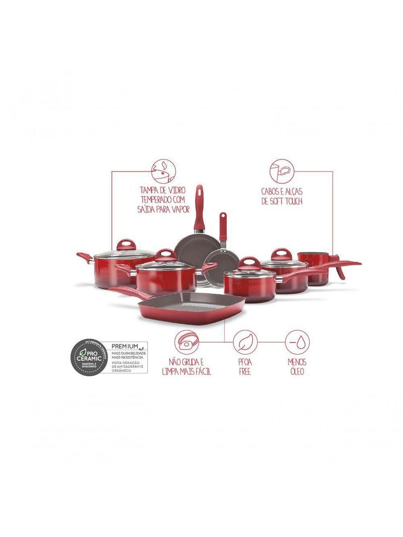 Jogo De Panelas 8 Peças - Ceramic Life Smart Plus Brinox