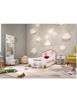Cama Infantil Casinha Belíssima Branco E Rosa Divaloto