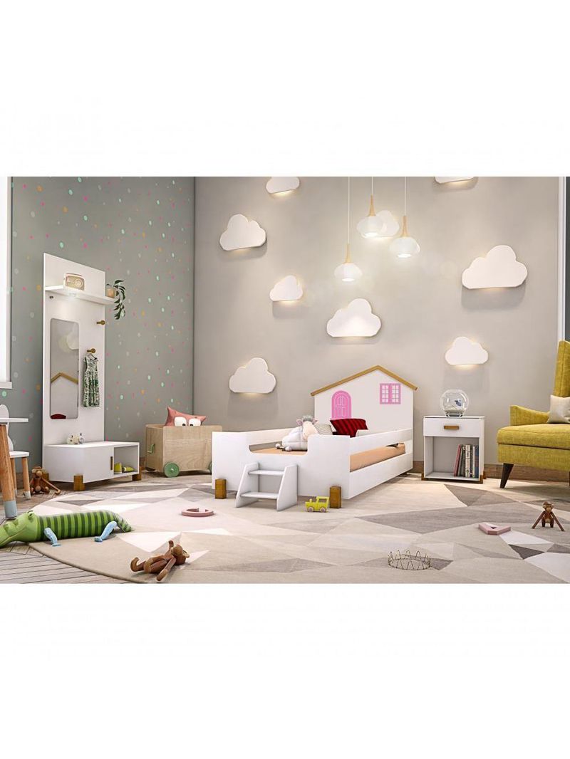 Cama Infantil Casinha Belíssima Branco E Rosa Divaloto