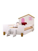 Cama Infantil Casinha Belíssima Branco E Rosa Divaloto