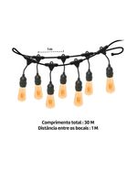 Varal De Luzes 30 M Bocal E-27 Bivolt Sem Lampadas Foxlux