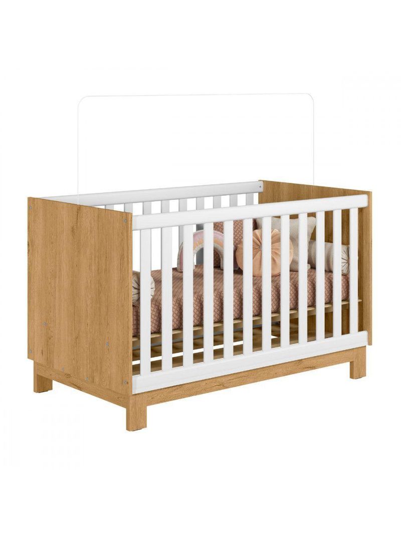 Berço Americano 2 Em 1 Slim Mini Cama Freijo Branco Freijo Com Branco