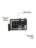 Kit Led Solar Foxlux Portátil Com 2 Lâmpadas E Painel Solar