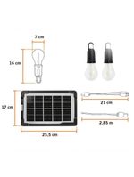 Kit Led Solar Foxlux Portátil Com 2 Lâmpadas E Painel Solar