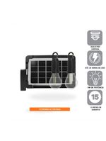 Kit Led Solar Foxlux Portátil Com 2 Lâmpadas E Painel Solar
