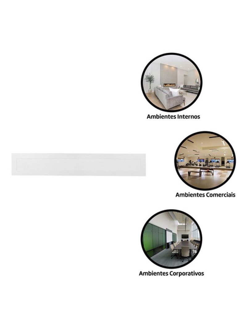 Painel Led 60x10 Retangular Branco Embutir 18w 4000k Foxlux