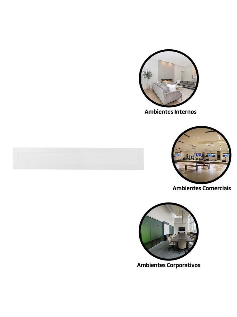 Painel Led Foxlux 120x10cm Embutir 36w 6500k Branco