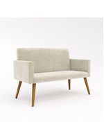 Kit Sofá Namoradeira + 2 Poltronas Decorativas bege