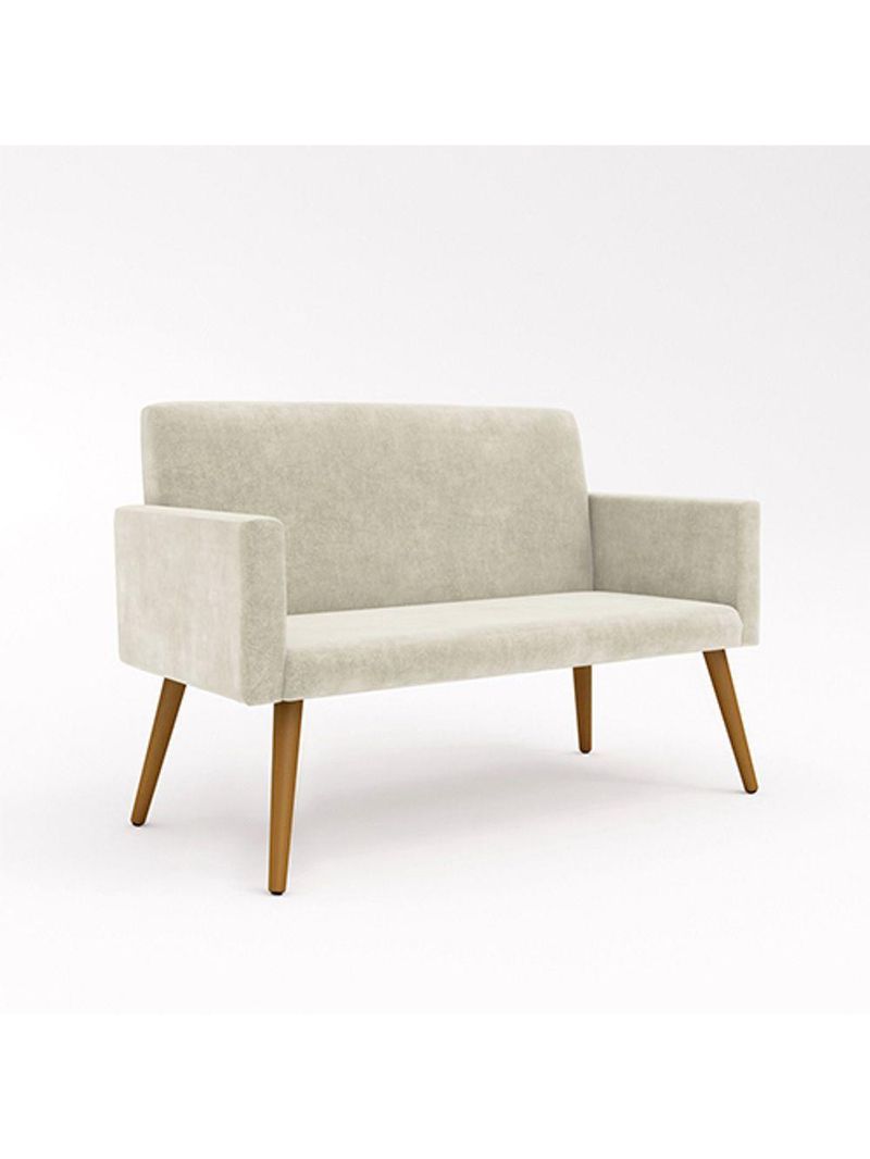 Kit Sofá Namoradeira + 2 Poltronas Decorativas bege