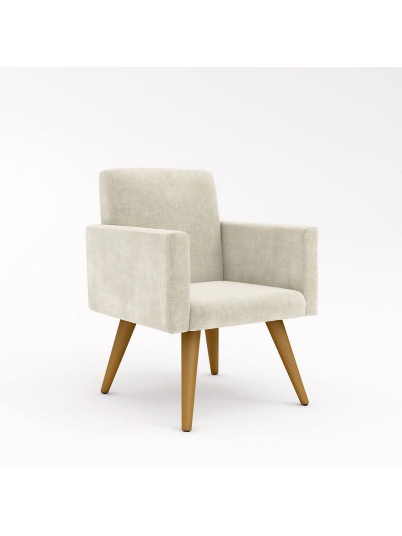 Kit Sofá Namoradeira + 2 Poltronas Decorativas bege