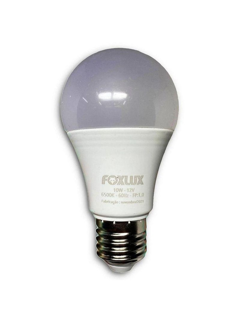 Lâmpada Led 12v 10w Foxlux A60 6500k Branca Fria E27
