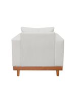 Kit 2 Poltronas Living + Sofá 3 Lugares Base Madeira Linho Bege