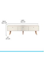 Rack Retrô Memphis Para Tv Até 65 Polegadas 3 Portas Menu Móveis Champanhe