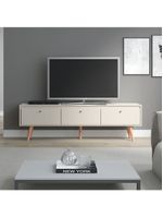 Rack Retrô Memphis Para Tv Até 65 Polegadas 3 Portas Menu Móveis Champanhe