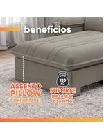 Sofá Retrátil E Reclinável 3 Lugares 2,10m Com Porta Copos Slim Stanley Castor