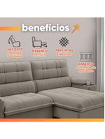 Sofá Retrátil E Reclinável 3 Lugares 2,10m Com Porta Copos Slim Stanley Castor