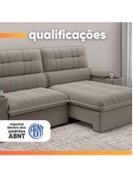 Sofá Retrátil E Reclinável 3 Lugares 2,10m Com Porta Copos Slim Stanley Castor