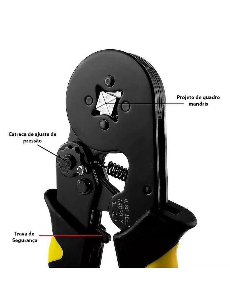 Ferramenta De Crimpar Terminais Tubulares De 10mm² Ilhós