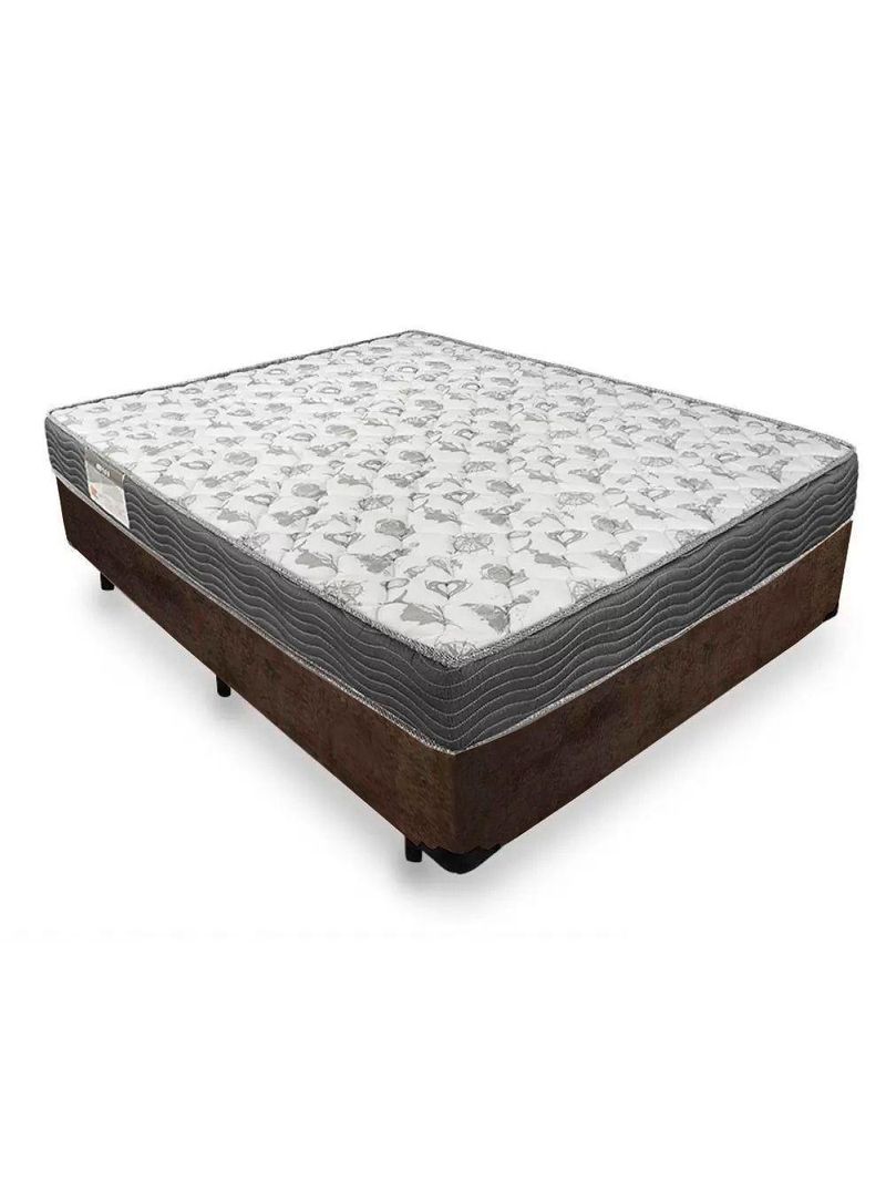 Cama Box Casal Suede + Colchão De Espuma D33 - Serene - 138cm Cor:marrom