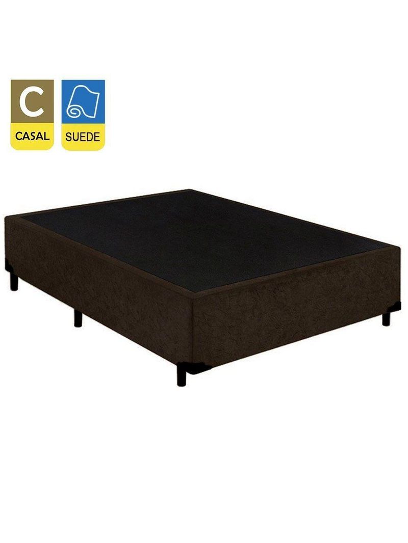 Cama Box Casal Suede + Colchão De Espuma D33 - Serene - 138cm Cor:marrom