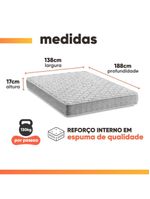 Cama Box Casal Espuma D33 Inducol Soft 138x188x55cm Cbp Cinza