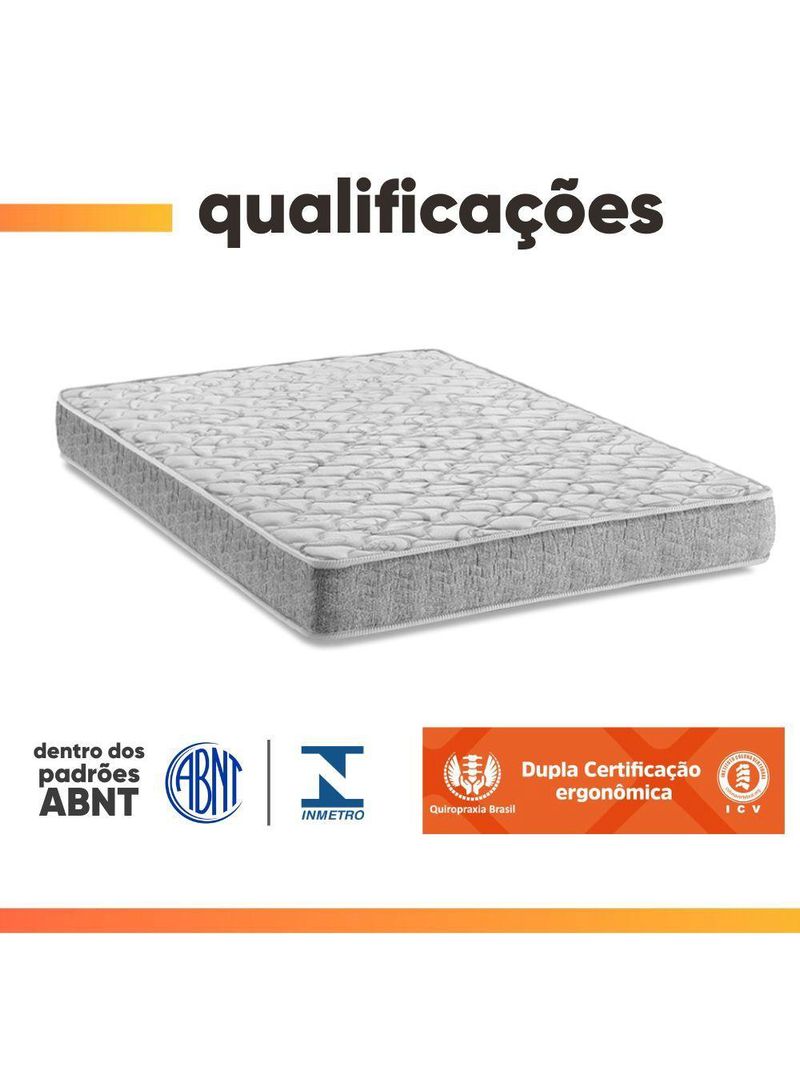 Cama Box Casal Espuma D33 Inducol Soft 138x188x55cm Cbp Cinza