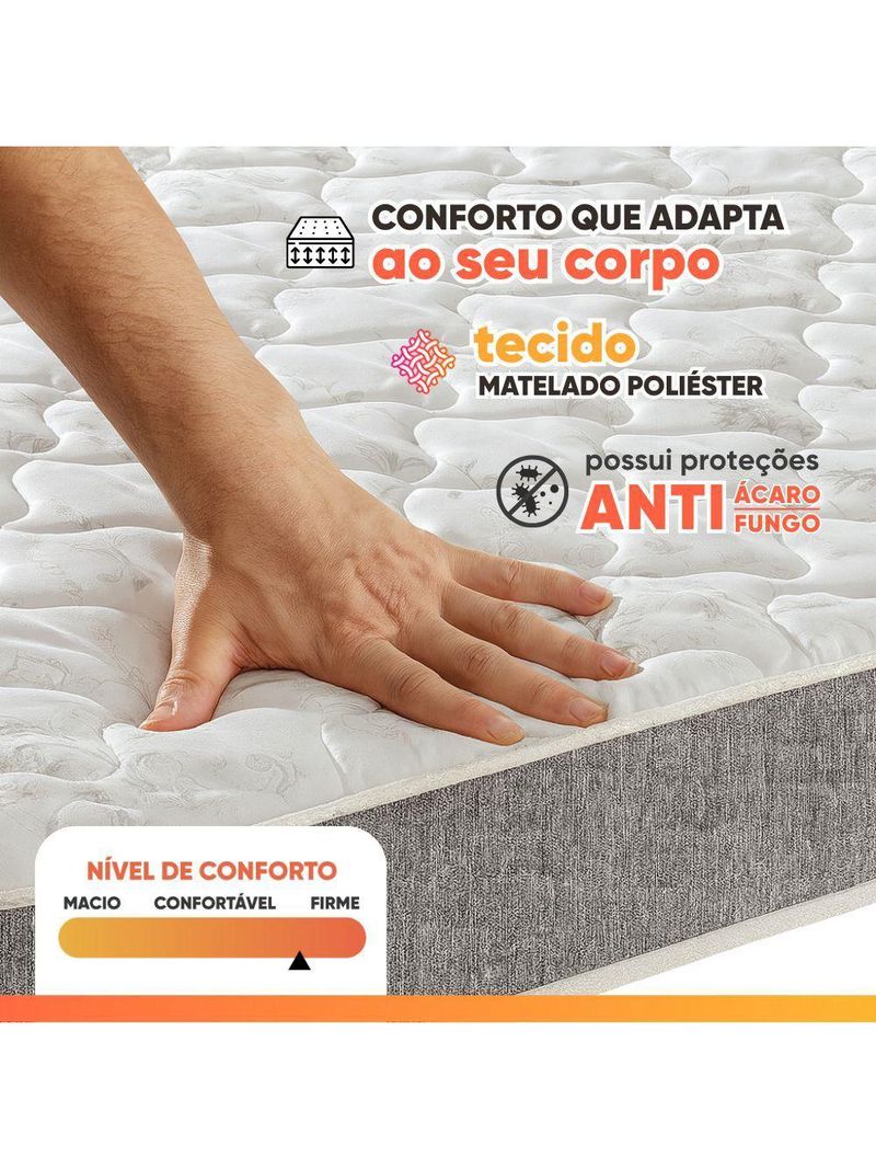 Cama Box Casal Espuma D33 Inducol Soft 138x188x55cm Cbp Cinza