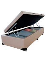 Cama Box Baú Solteiro Sintético Serene Bege 88x188x44