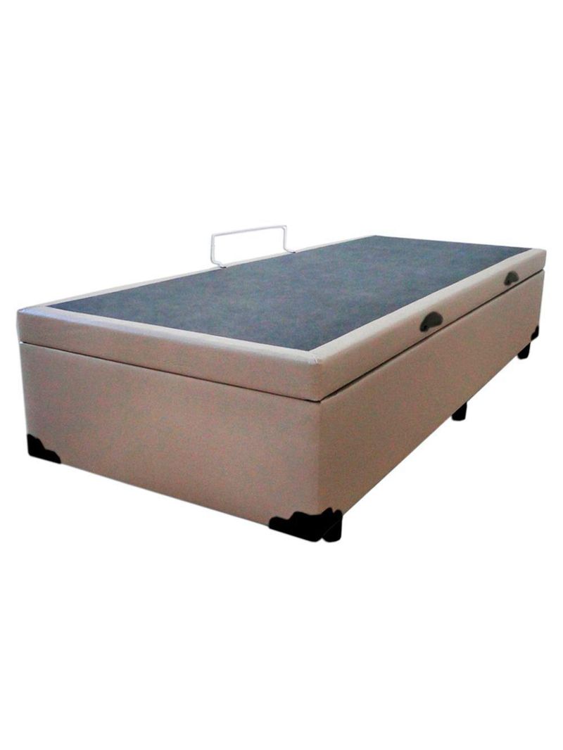 Cama Box Baú Solteiro Sintético Serene Bege 88x188x44