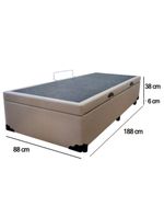 Cama Box Baú Solteiro Sintético Serene Bege 88x188x44