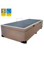 Cama Box Baú Solteiro Sintético Serene Bege 88x188x44