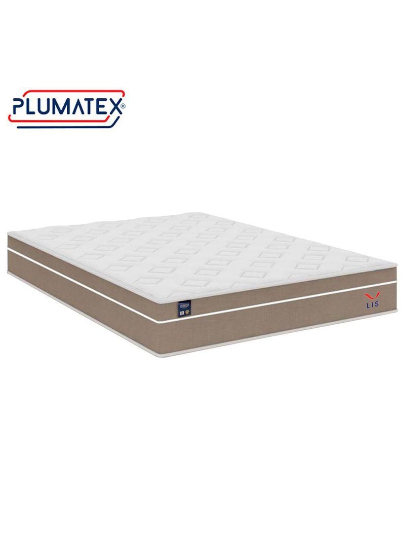 Cama Box Baú Casal Bipartido Suede Colchão Lis Molas Ensacadas Plumatex 138cm Cinza