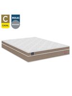 Cama Box Baú Casal Bipartido Suede Colchão Lis Molas Ensacadas Plumatex 138cm Cinza