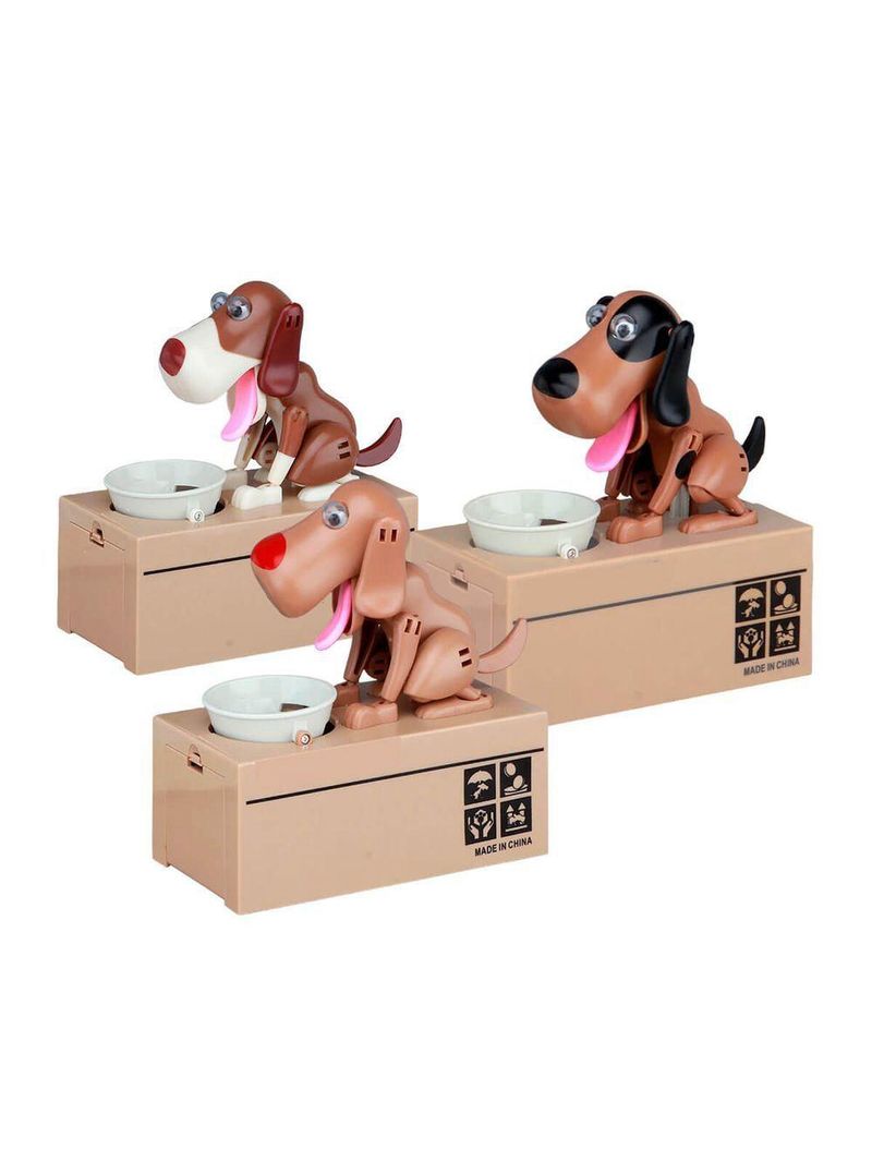 Cofrinho Eltronico Infantil Cachorro Que Come Moeda Marrom