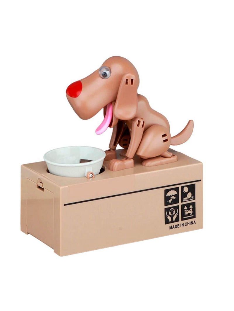 Cofrinho Eltronico Infantil Cachorro Que Come Moeda Marrom