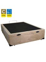 Cama Box Baú Casal Suede + Colchão De Espuma D33 - Sereneprime - 138cm Cor:bege