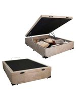 Cama Box Baú Casal Suede + Colchão De Espuma D33 - Sereneprime - 138cm Cor:bege