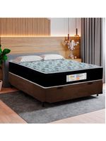 Cama Box Baú Casal Suede + Colchão Molas Ensacadas Sereneprime Sonnolux 138x188x69 Cor:marrom