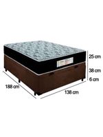 Cama Box Baú Casal Suede + Colchão Molas Ensacadas Sereneprime Sonnolux 138x188x69 Cor:marrom