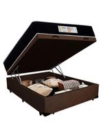Cama Box Baú Casal Suede + Colchão Molas Ensacadas Sereneprime Sonnolux 138x188x69 Cor:marrom